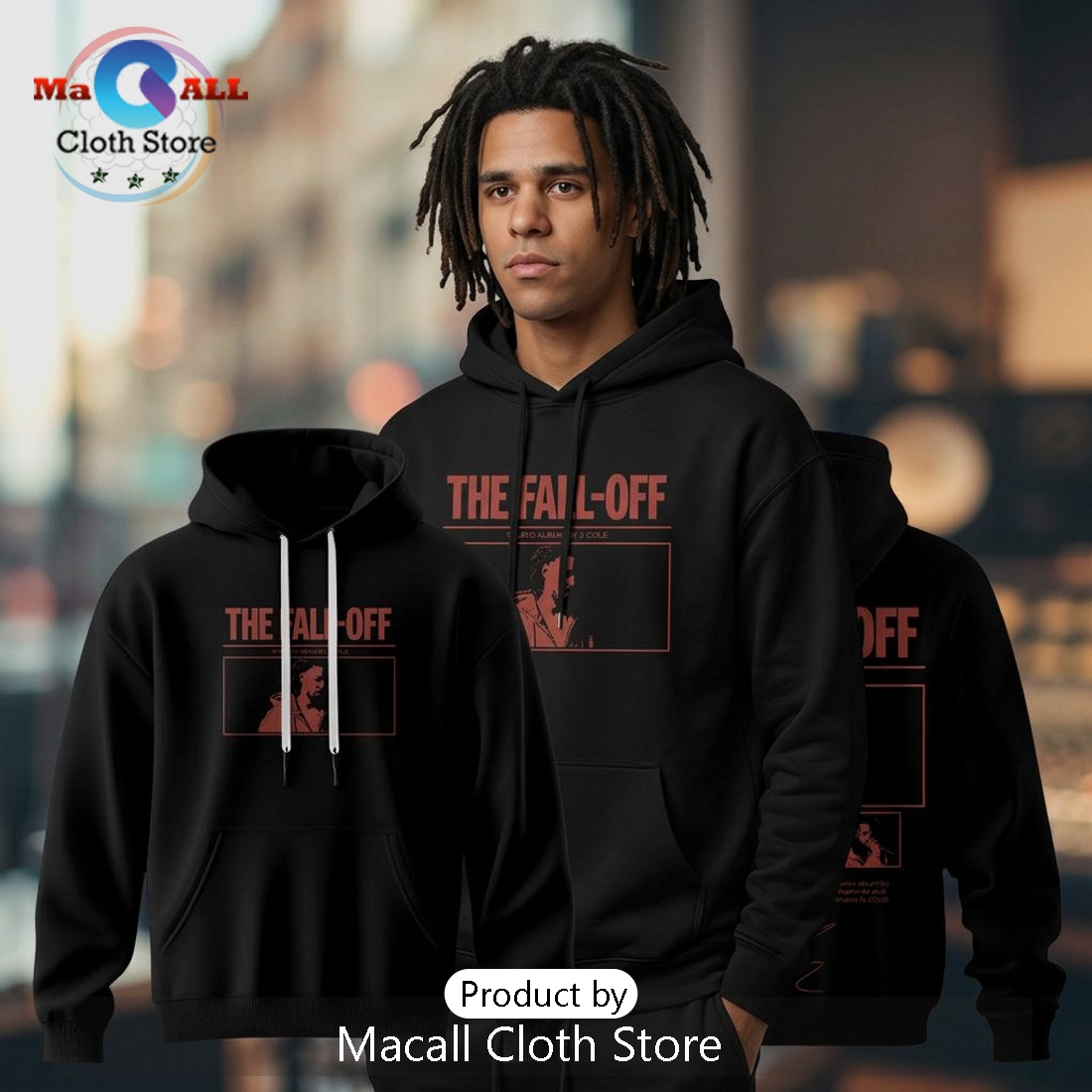 J. Cole The Fall Off World Tour Album Art Black Pullover Hoodie J. Cole The Fall Off World Tour Album Art Black Pullover Hoodie