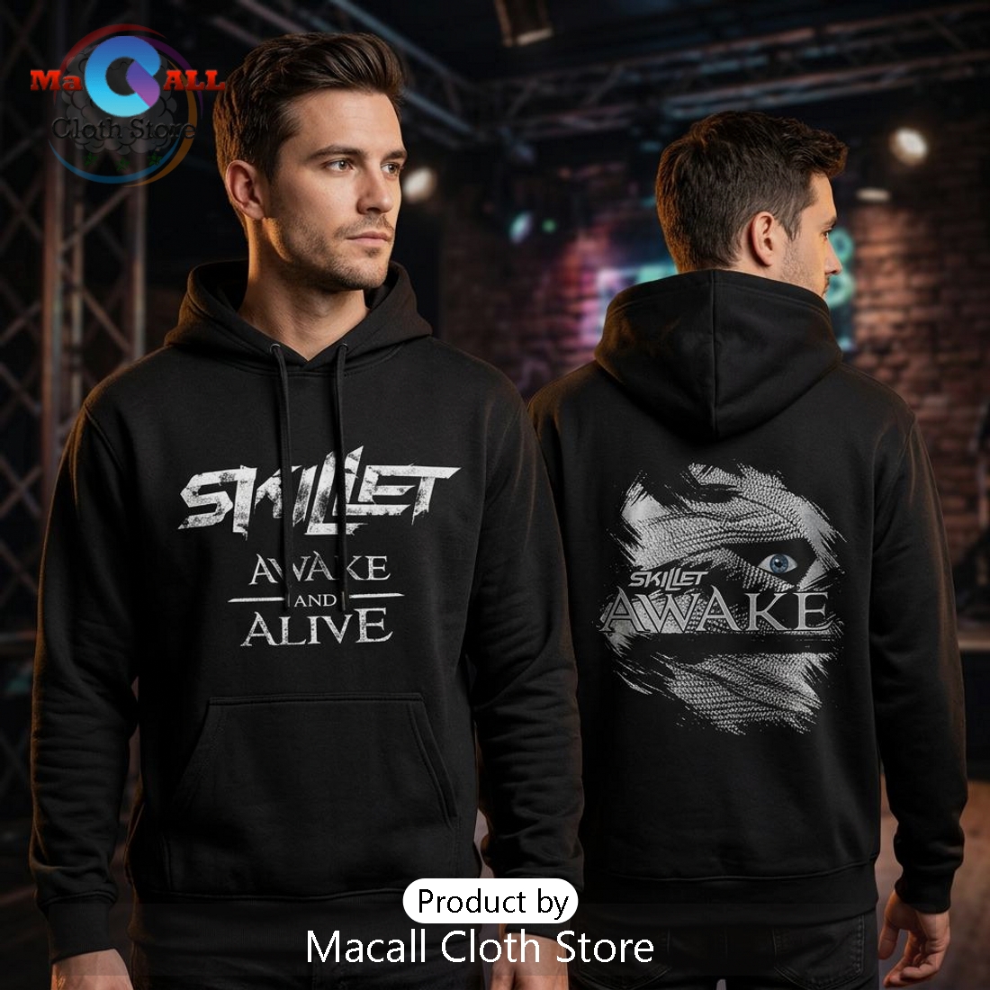 Skillet Awake And Alive 2026 Tour Music Band Graphic Black Hoodie