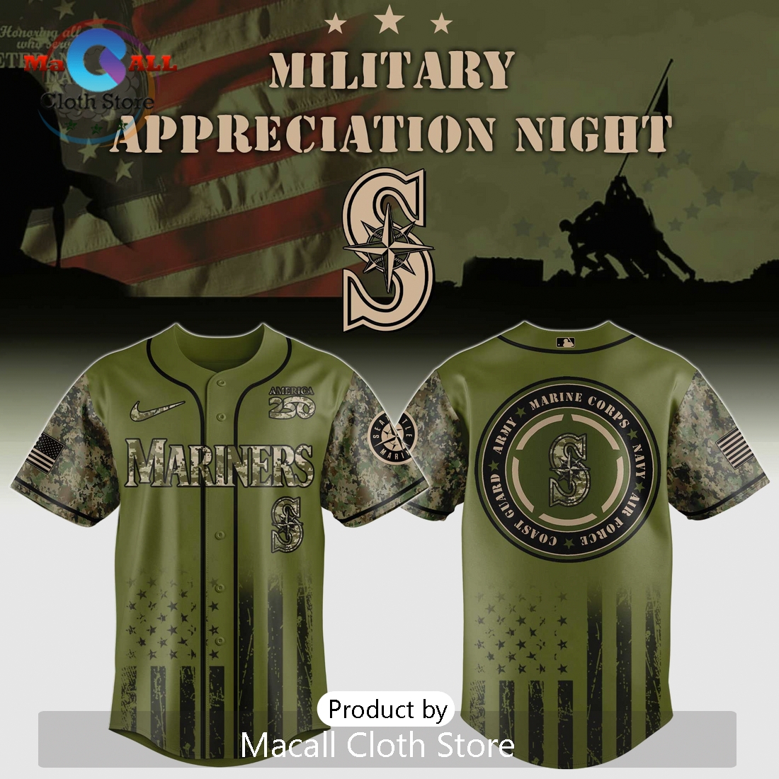 Seattle Mariners Military Appreciation 2026 Limited Edition Jersey
