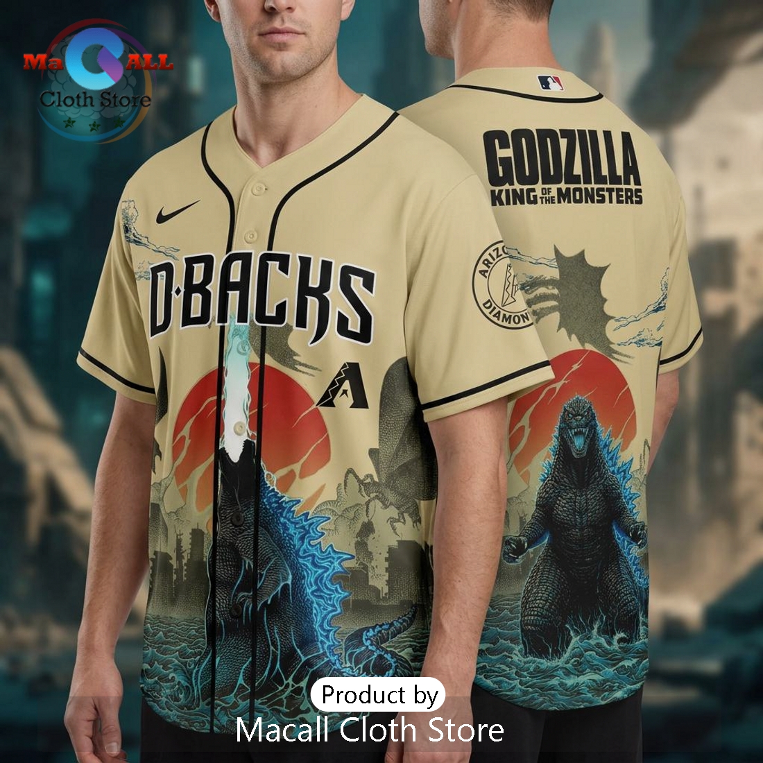 Godzilla King of Monsters D-Backs Limited Edition Graphic Baseball Jersey