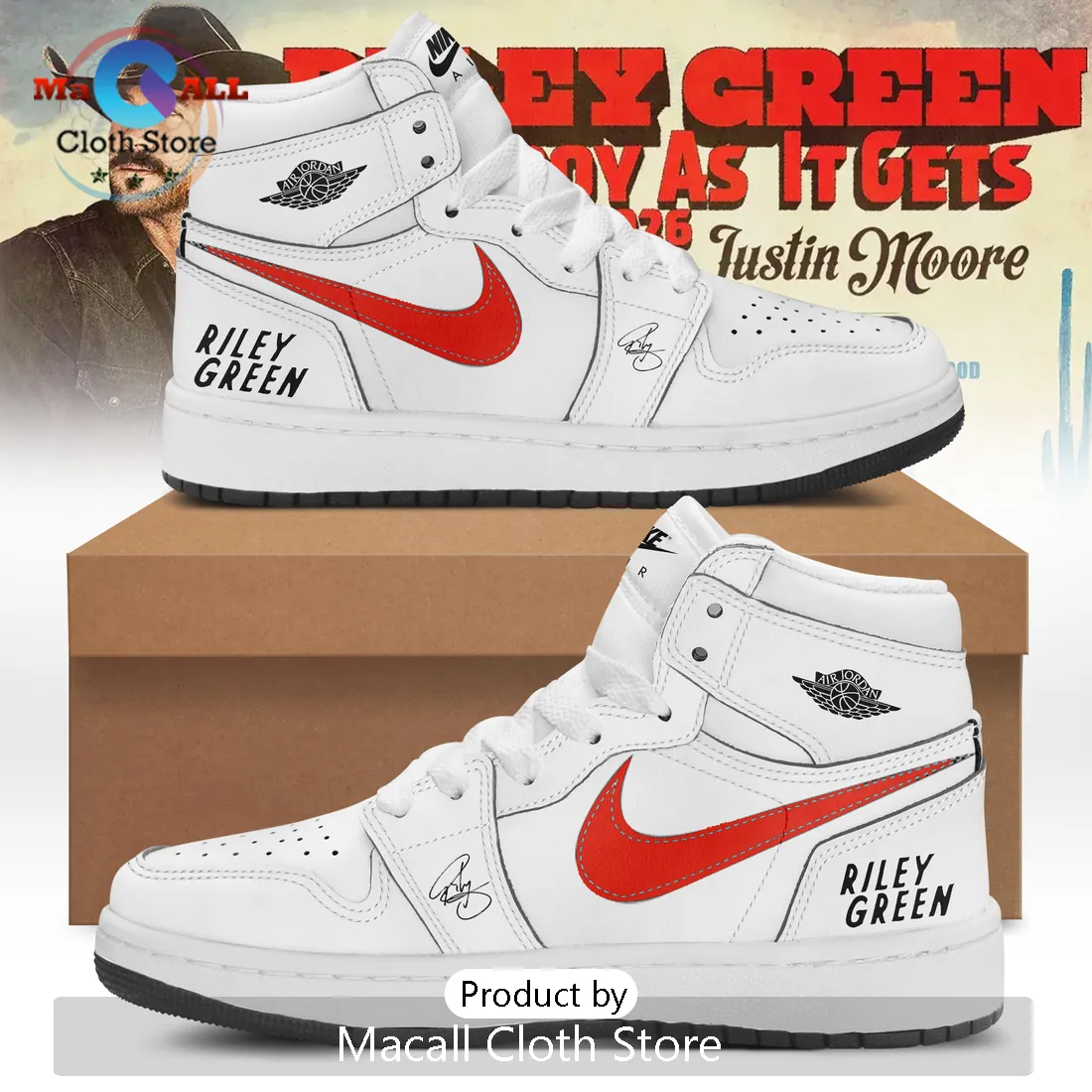 Riley Green Justin Moore Good As It Gets Custom High Top Sneakers