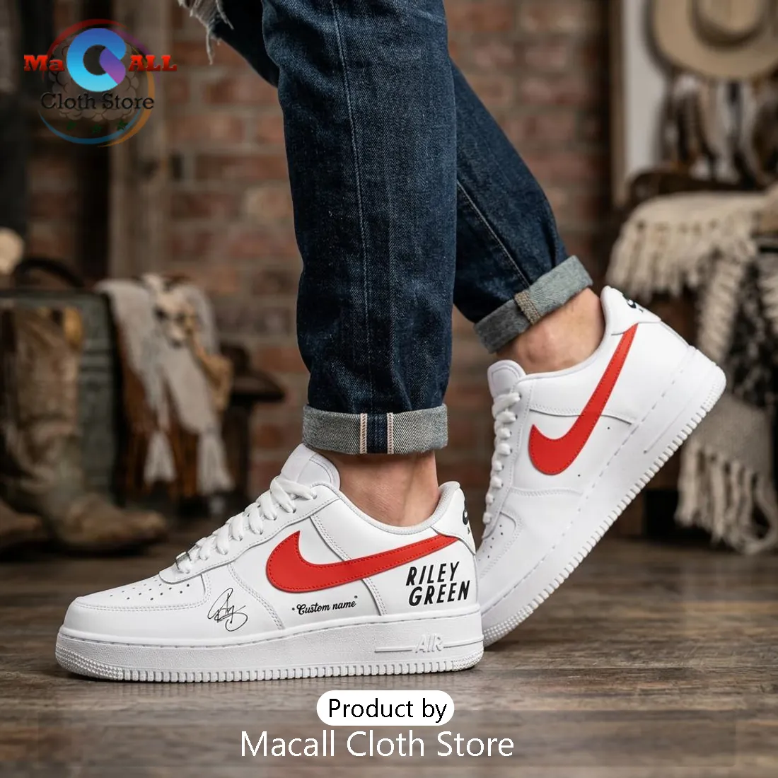 Riley Green Cowboy As It Gets Tour Custom Name Air Force 1 Shoes Riley Green Cowboy As It Gets Tour Custom Name Air Force 1 Shoes