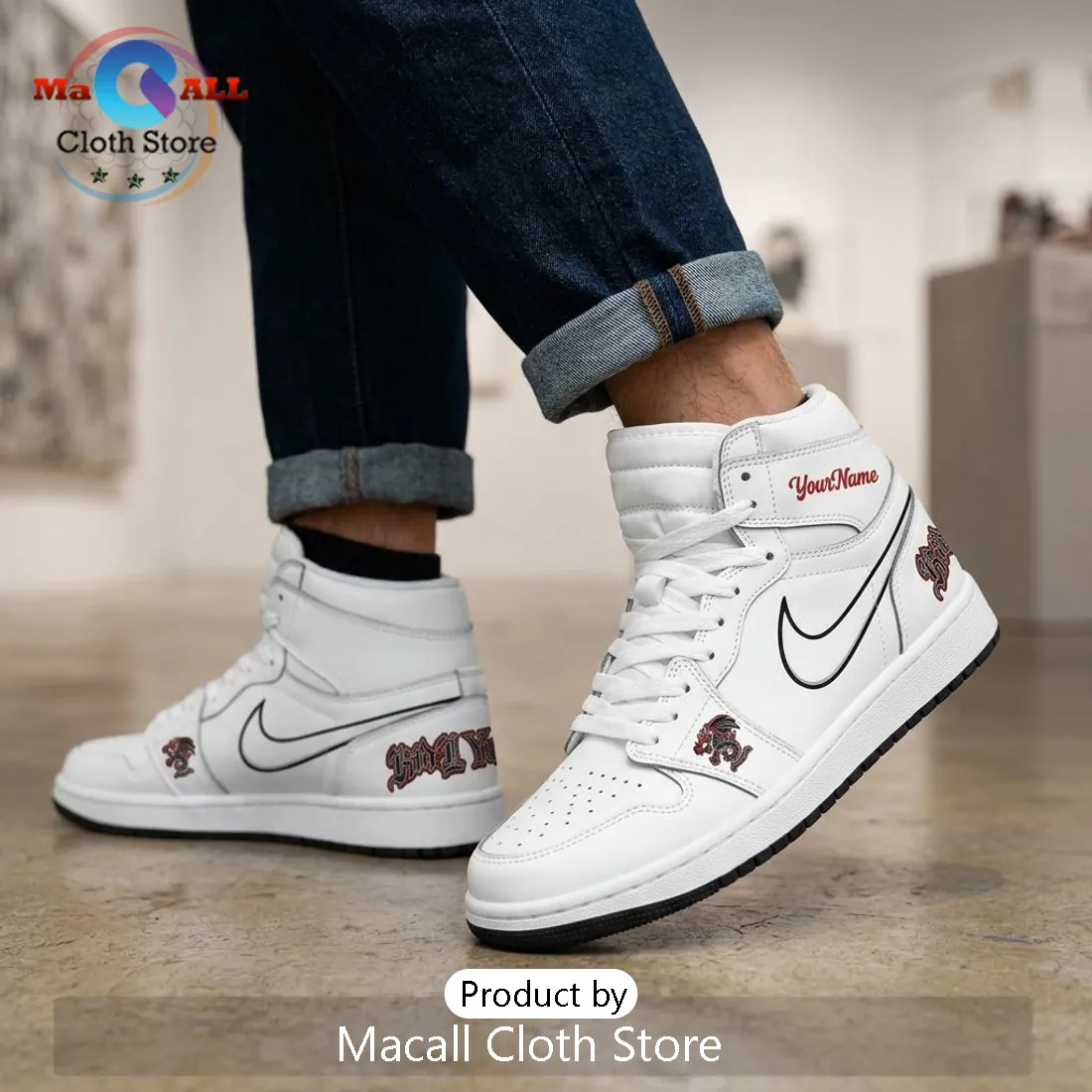 Kid Yugi Summer Tour 2026 Personalized White High Top Sneakers