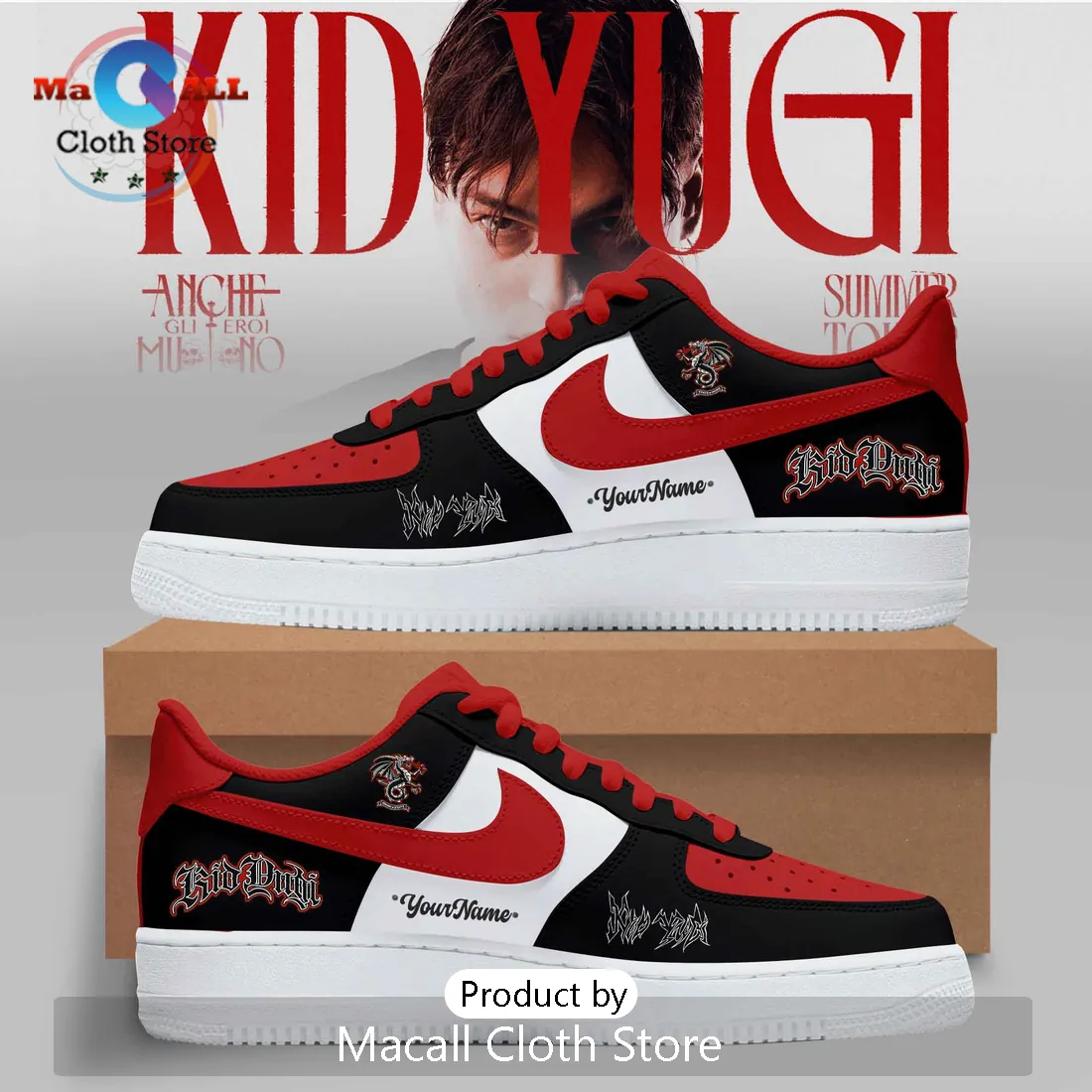 Kid Yugi Music Artist Merch Personalized Air Force 1 Shoes