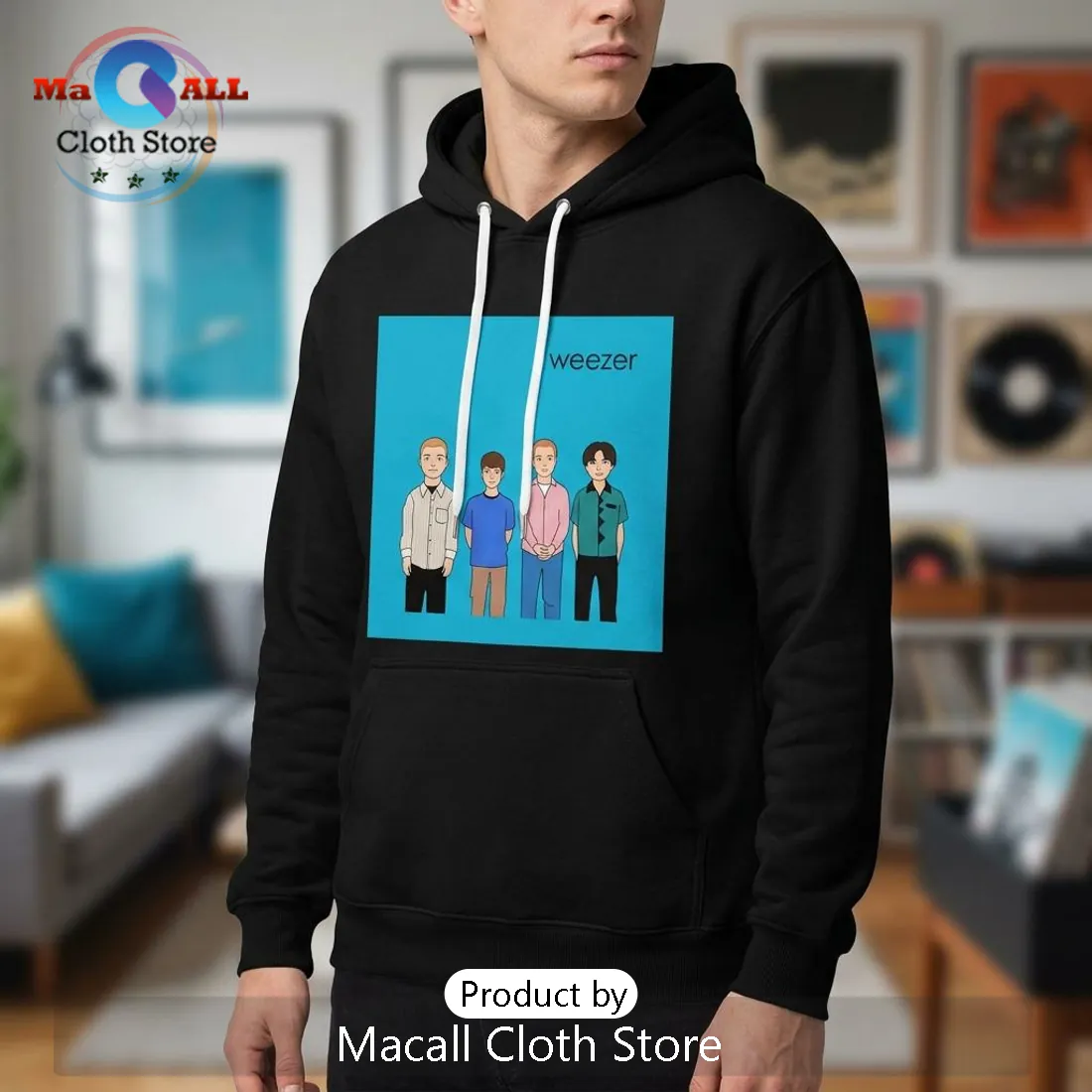 Weezer Blue Album King Of The Hill Parody Graphic Pullover Hoodie