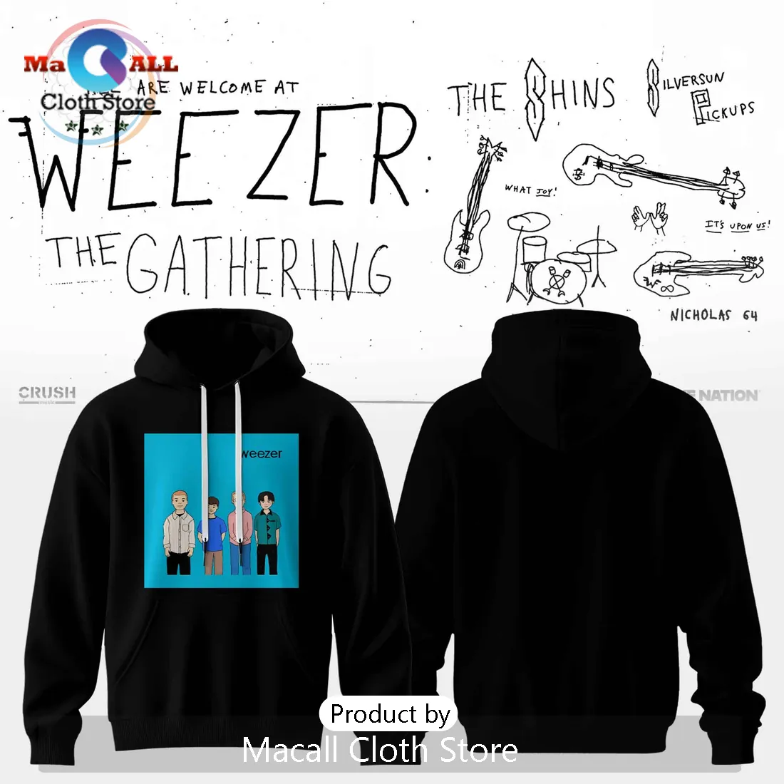 Weezer Blue Album King Of The Hill Parody Graphic Pullover Hoodie