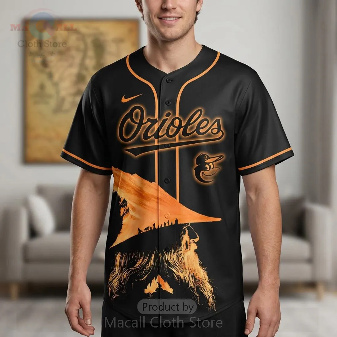 Baltimore Orioles Lord of the Rings Custom Name Baseball Jersey Baltimore Orioles Lord of the Rings Custom Name Baseball Jersey
