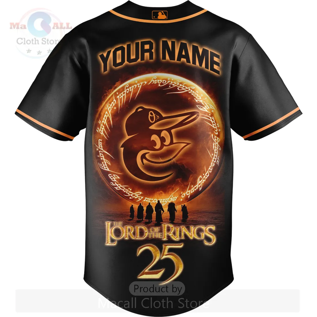 Baltimore Orioles Lord of the Rings Custom Name Baseball Jersey Baltimore Orioles Lord of the Rings Custom Name Baseball Jersey