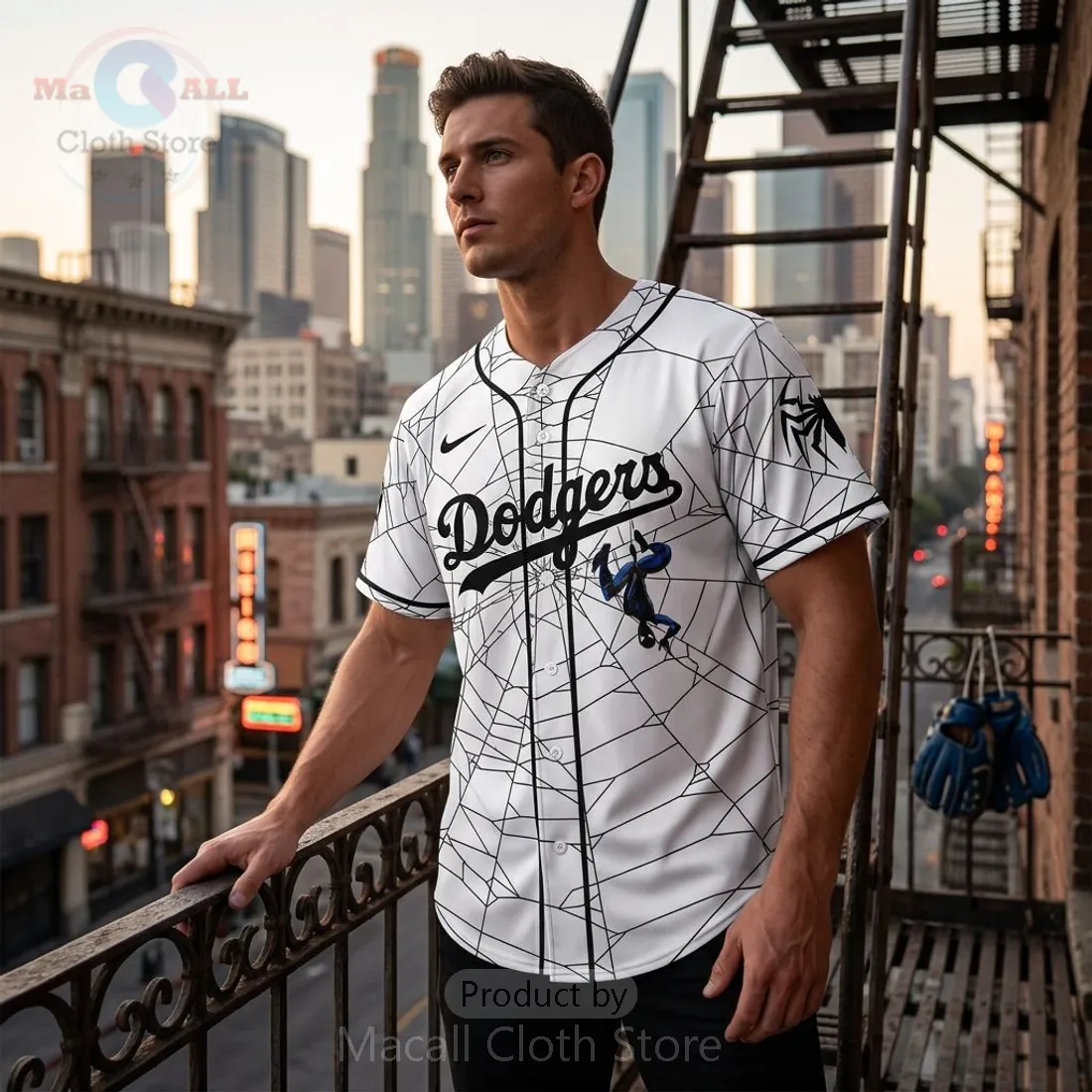 Los Angeles Dodgers Spider-Man Brand New Day White Baseball Jersey Los Angeles Dodgers Spider-Man Brand New Day White Baseball Jersey