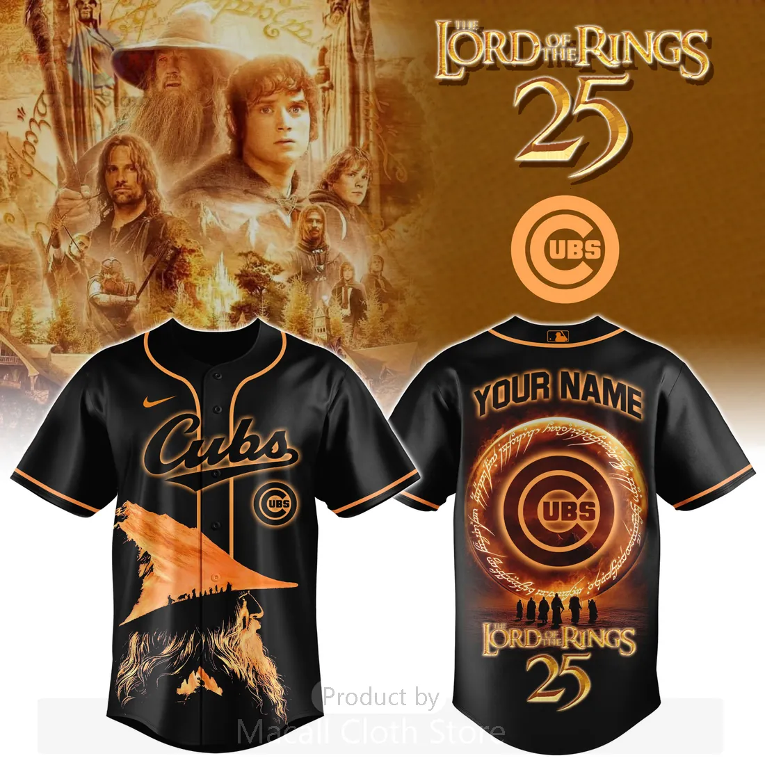 Lord of the Rings 25th Anniversary Chicago Cubs Custom Baseball Jersey Lord of the Rings 25th Anniversary Chicago Cubs Custom Baseball Jersey