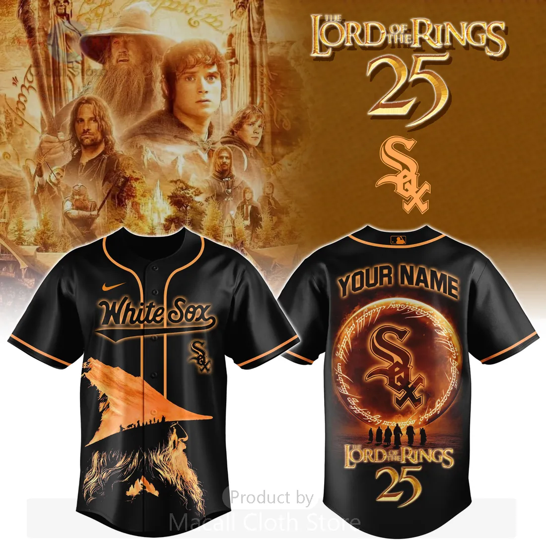 Chicago White Sox Lord of the Rings 25th Anniversary Custom Baseball Jersey