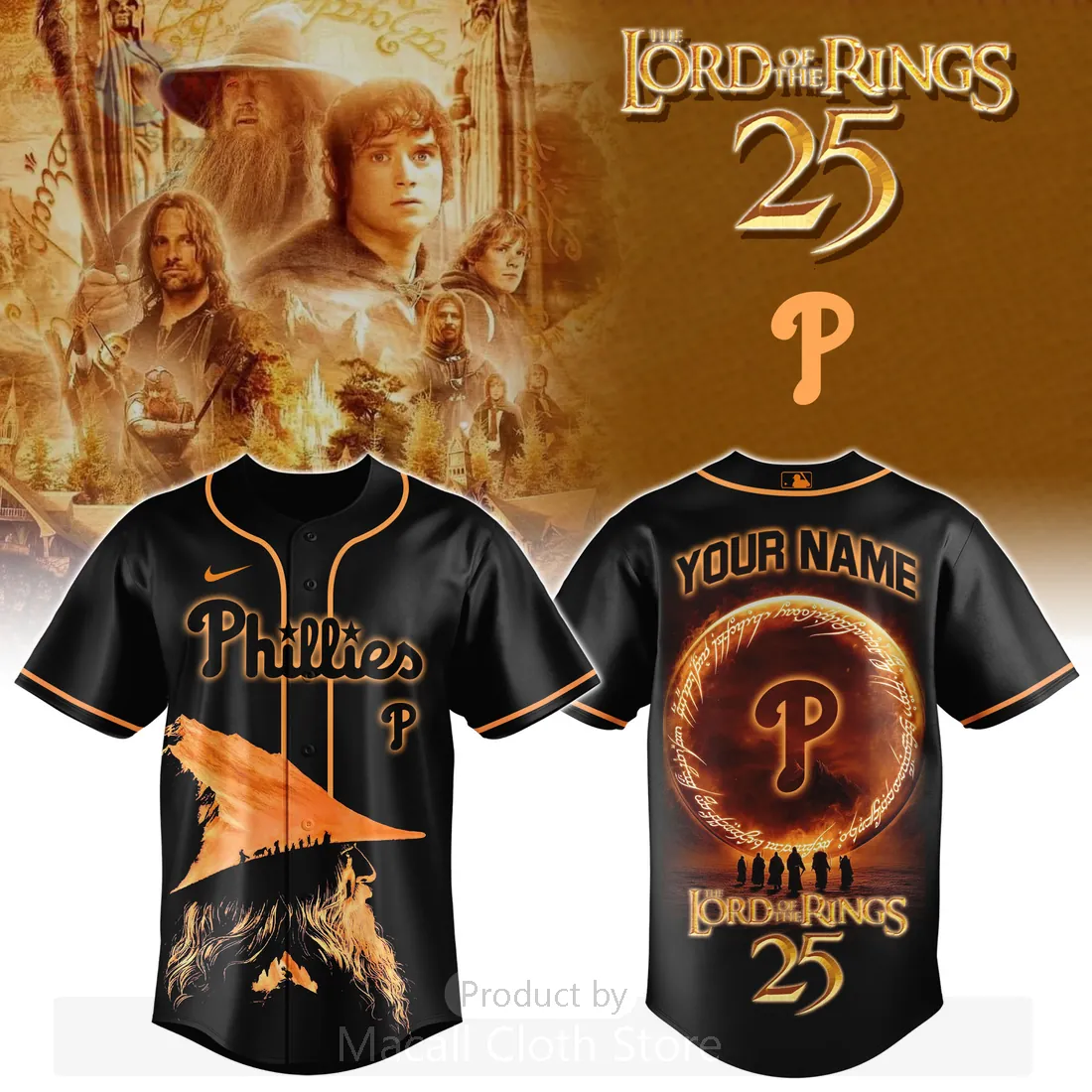 Phillies Lord Of The Rings 25th Anniversary Custom Baseball Jersey
