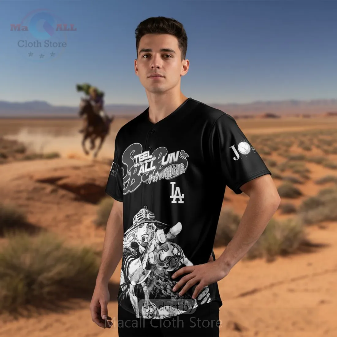 LA Dodgers Steel Ball Run JoJo Manga Crossover Limited Edition Baseball Jersey