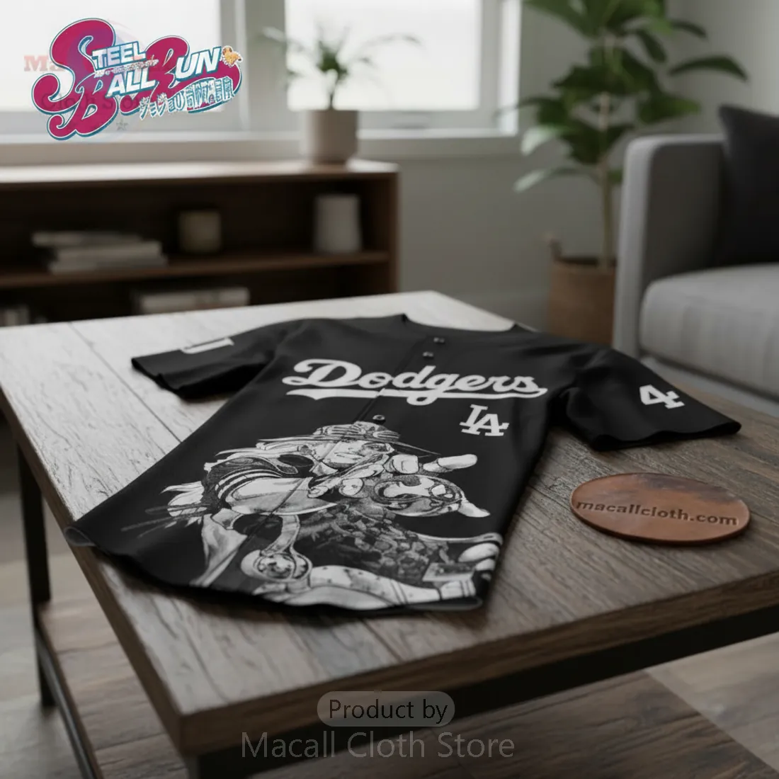 LA Dodgers Steel Ball Run Limited Edition Anime Crossover Fan Baseball Jersey