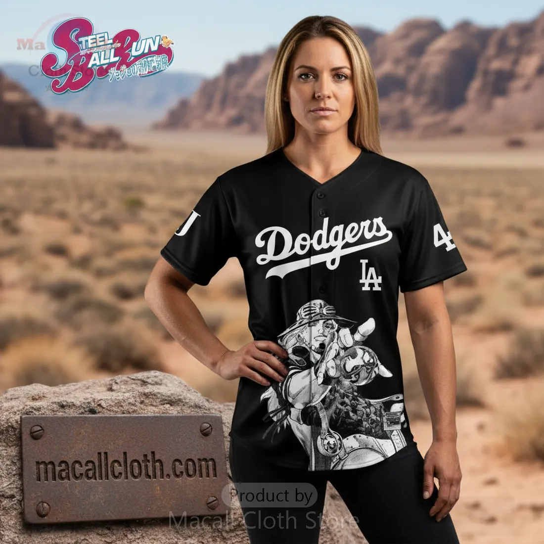 LA Dodgers Steel Ball Run Limited Edition Anime Crossover Fan Baseball Jersey