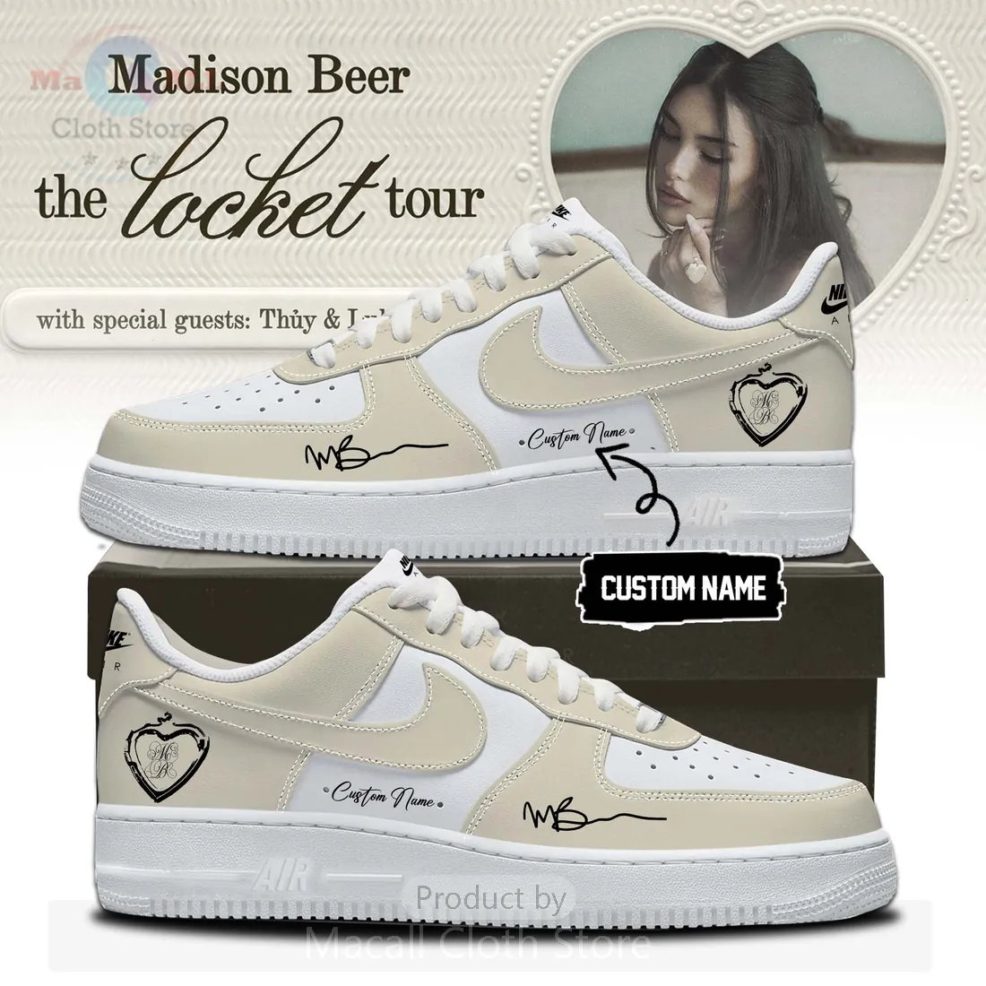 Madison Beer The Locket Tour Personalized Air Force 1 Sneakers