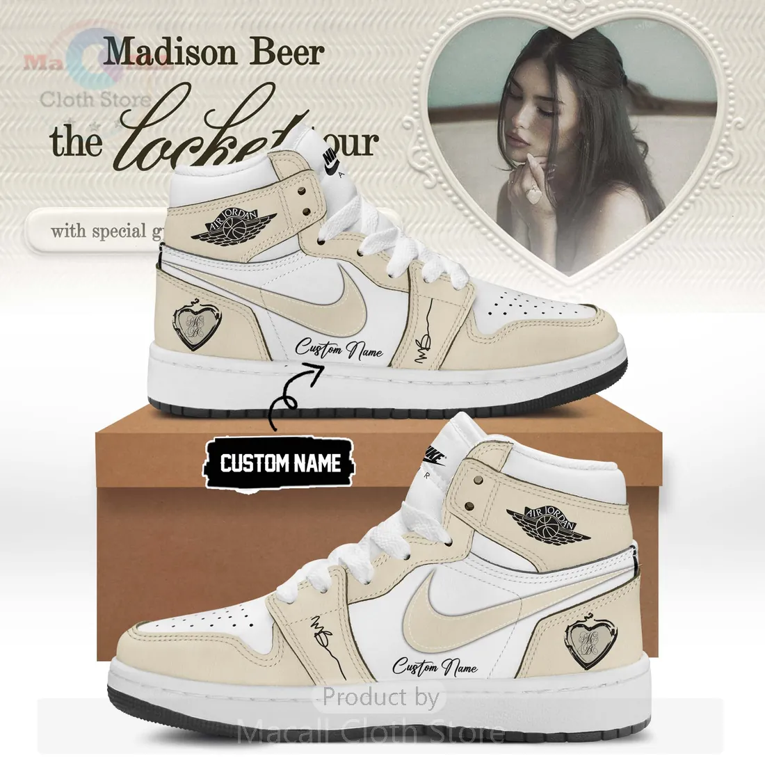 Madison Beer The Locket Tour Custom Personalized High-Top Sneakers