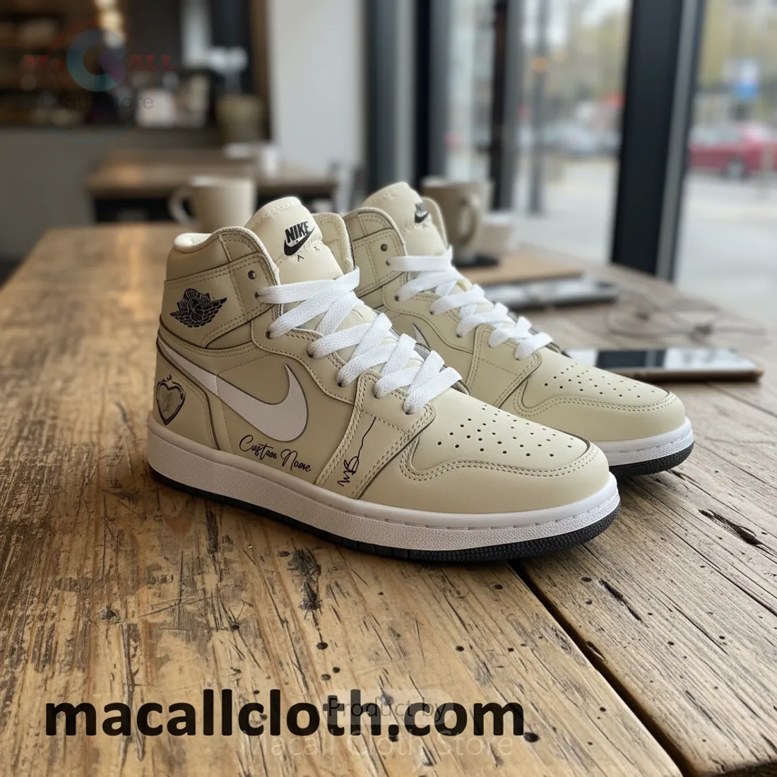 Personalized Madison Beer The Locket Tour Cream High-Top Shoes Custom Name