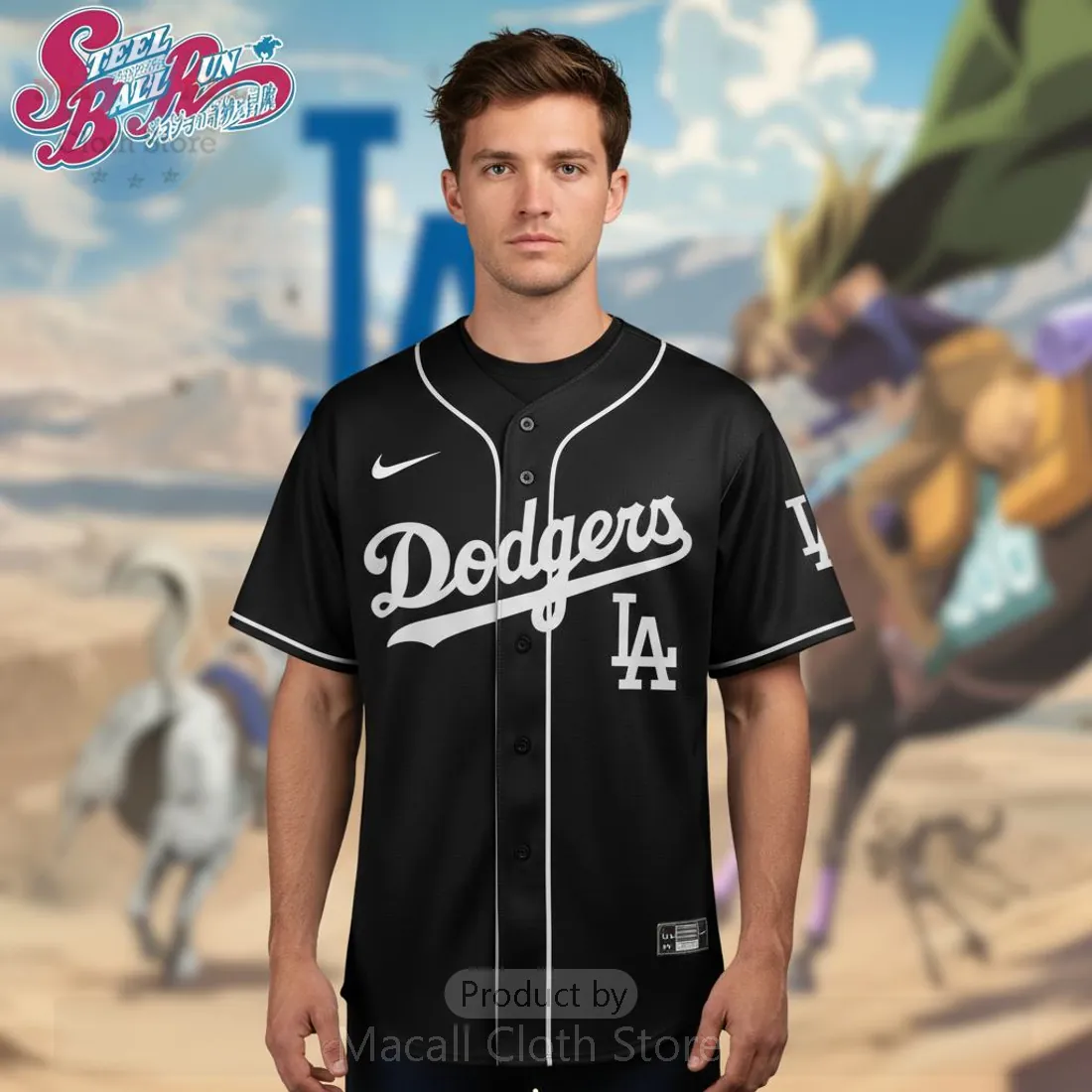 LA Dodgers Steel Ball Run JoJo Anime Limited Edition Baseball Jersey