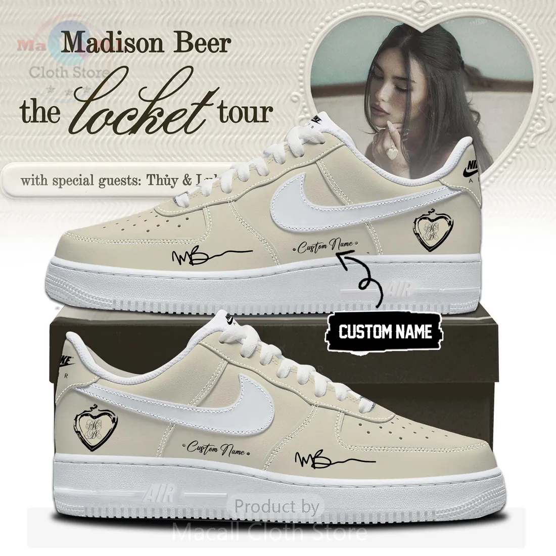 Madison Beer The Locket Tour Custom Air Force 1 Sneakers
