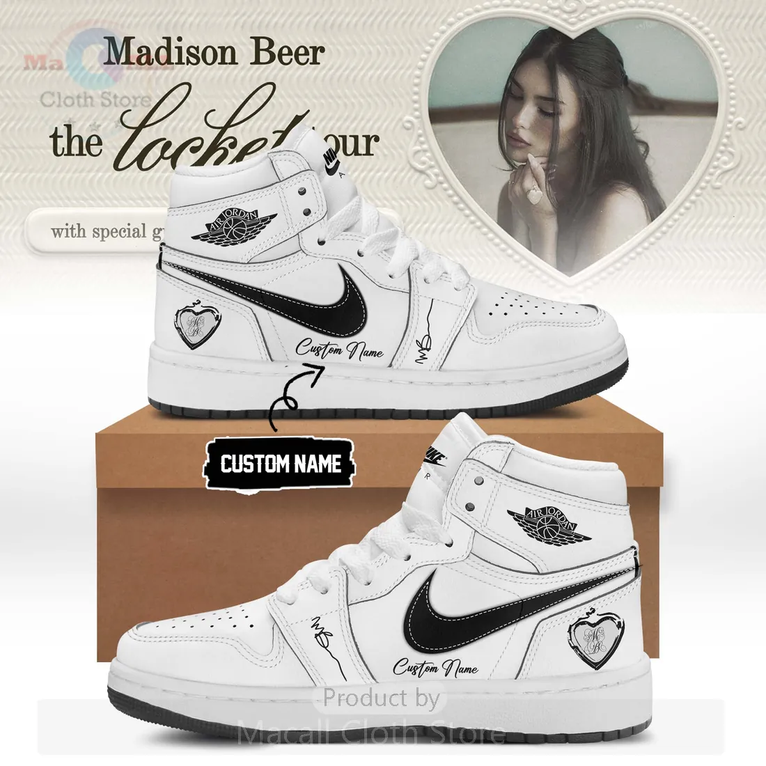 Madison Beer The Locket Tour Custom Name High-Top Sneakers