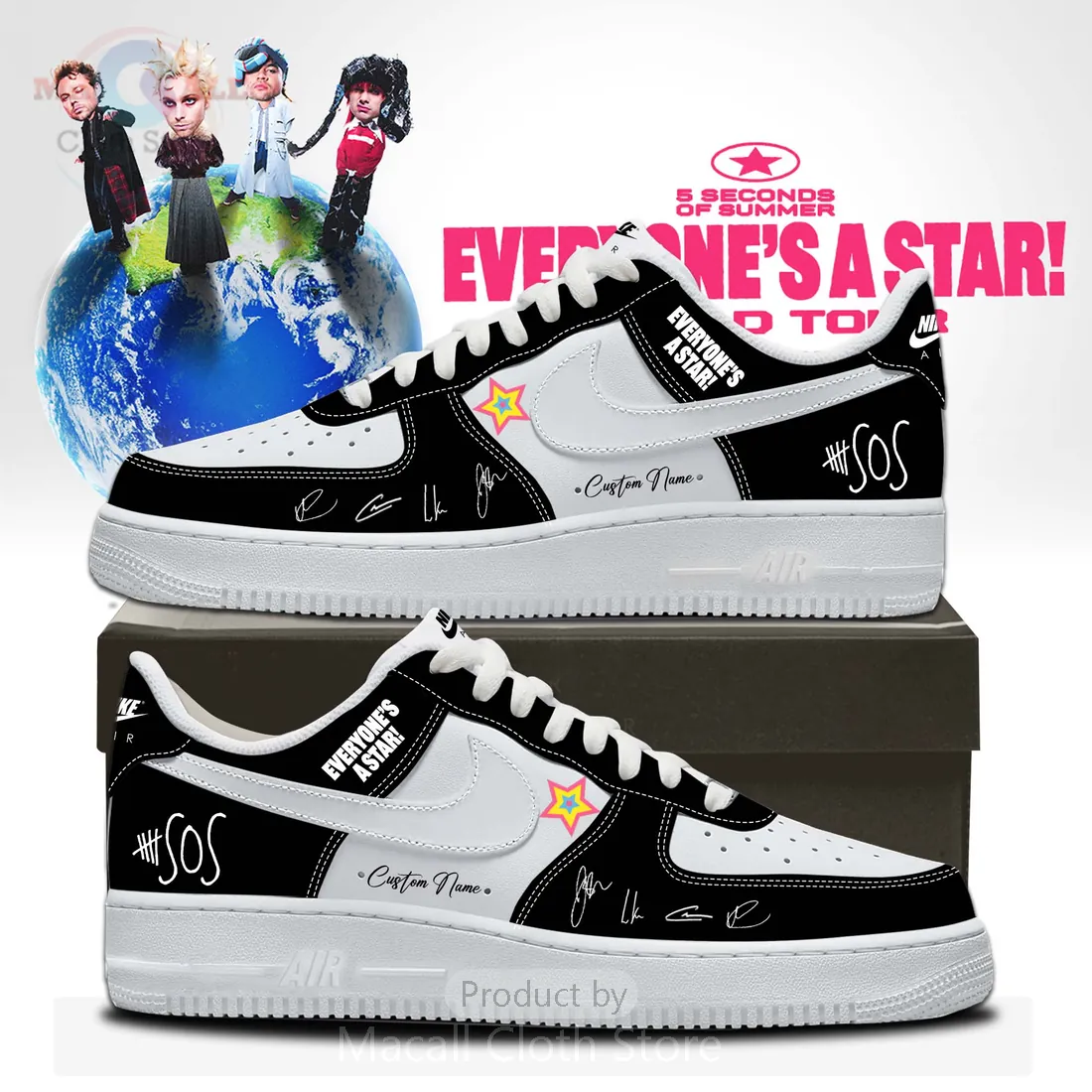 5SOS Everyone’s A Star! Custom Nike Air Force 1 Low-Top Sneakers