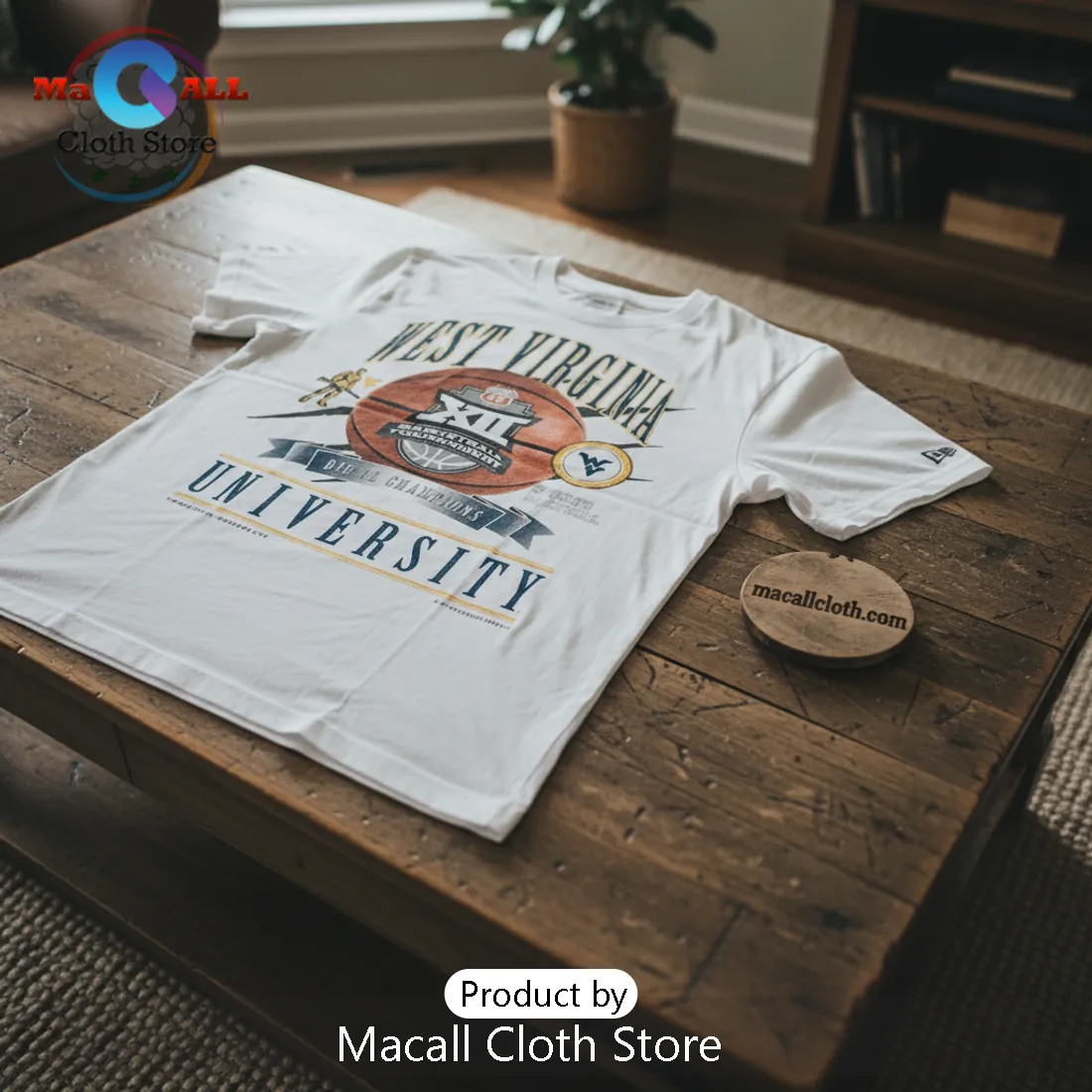 West Virginia Mountaineers Big 12 Champions Basketball T-Shirt