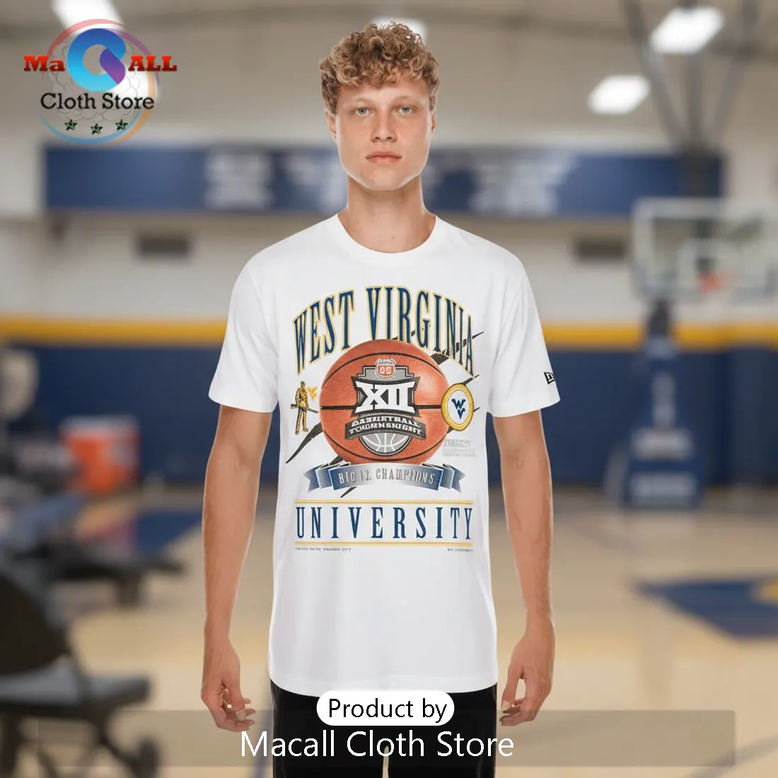 West Virginia Mountaineers Big 12 Champions Basketball T-Shirt