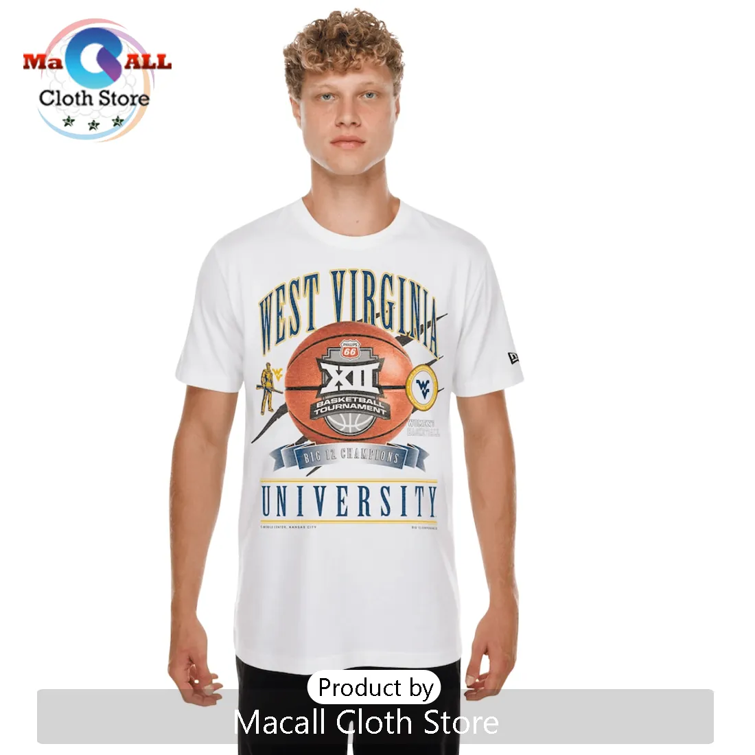 West Virginia Mountaineers Big 12 Champions Basketball T-Shirt