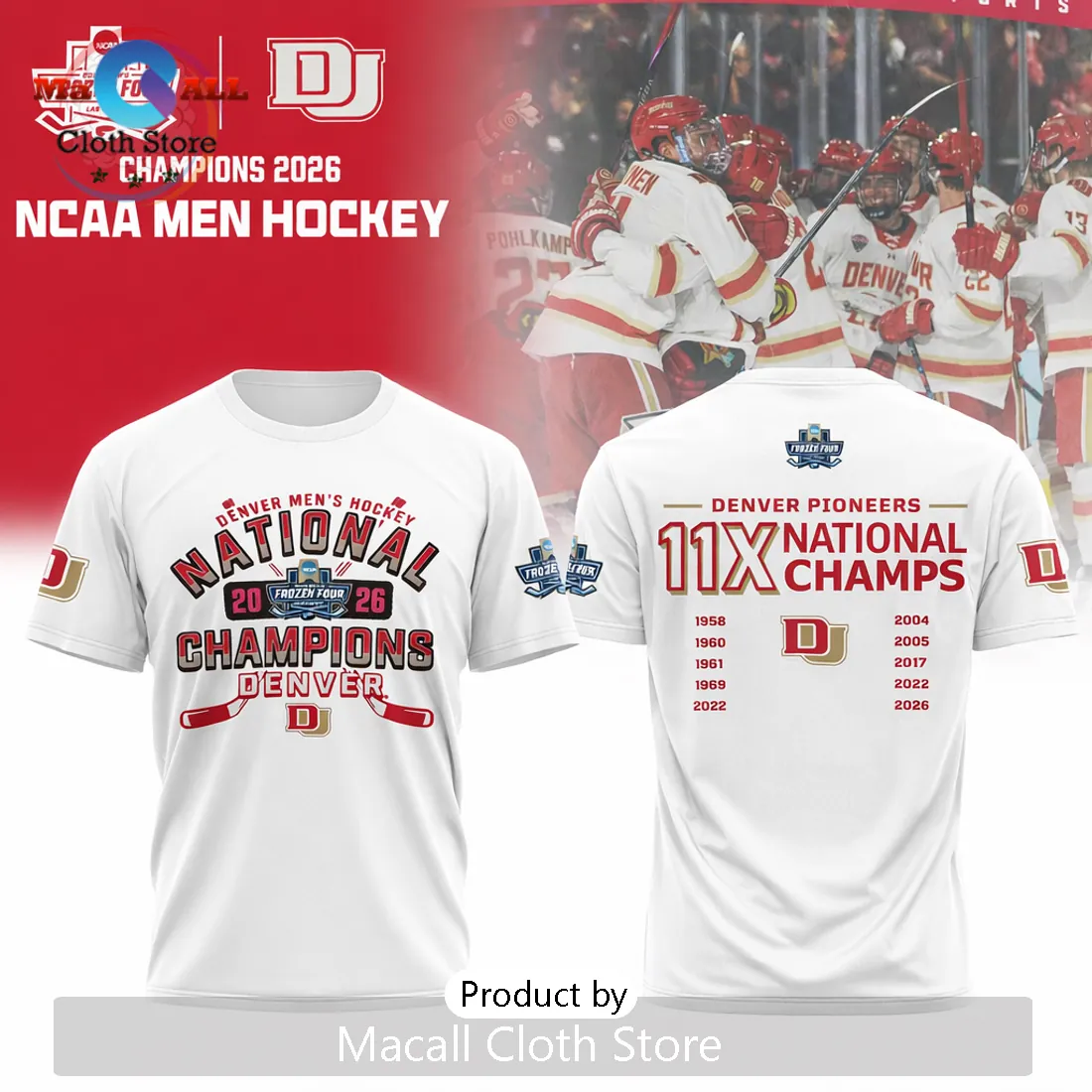 Denver Pioneers Men’s Hockey 2026 National Champions Limited Edition T-Shirt
