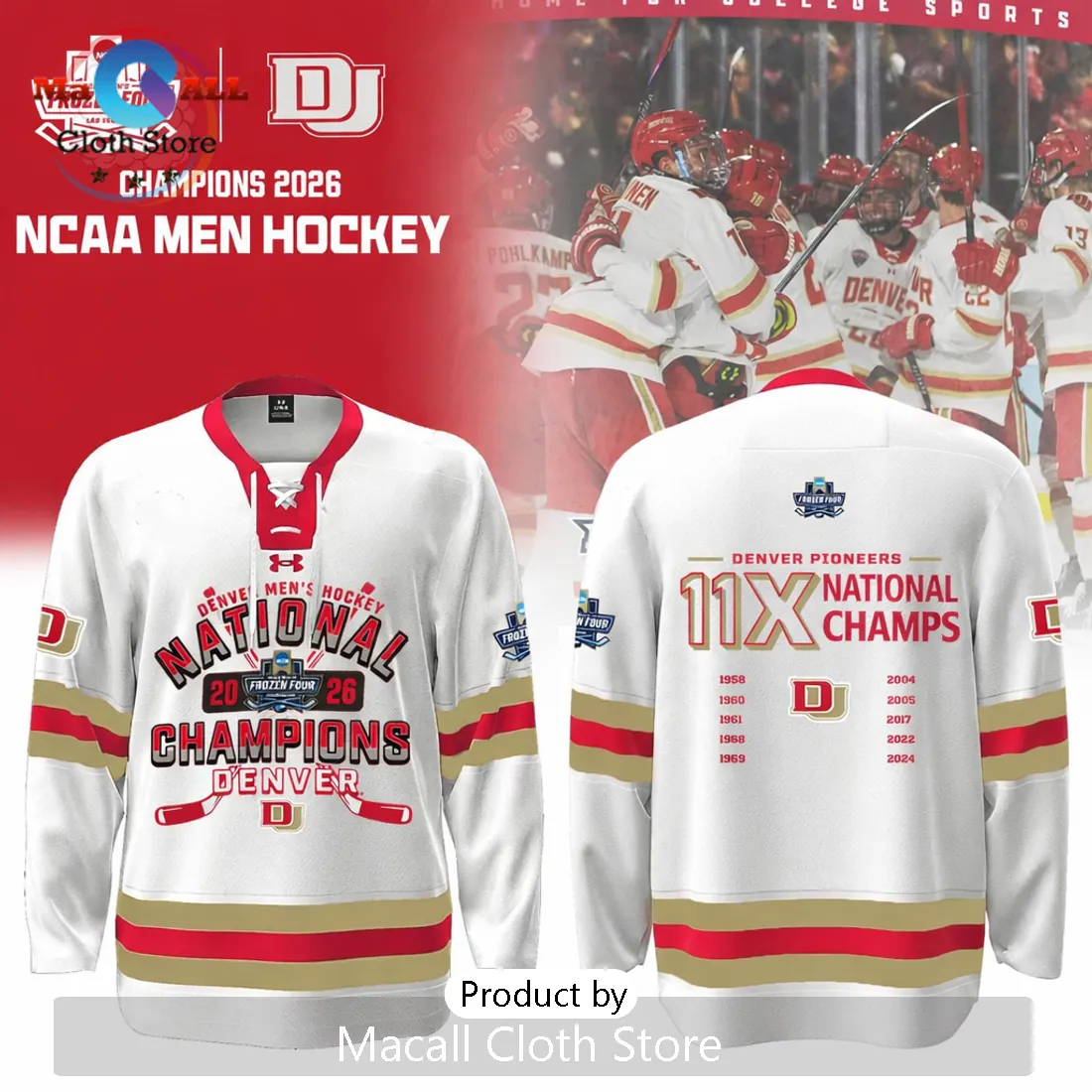 Denver Pioneers 2026 National Champions Men’s Hockey Jersey