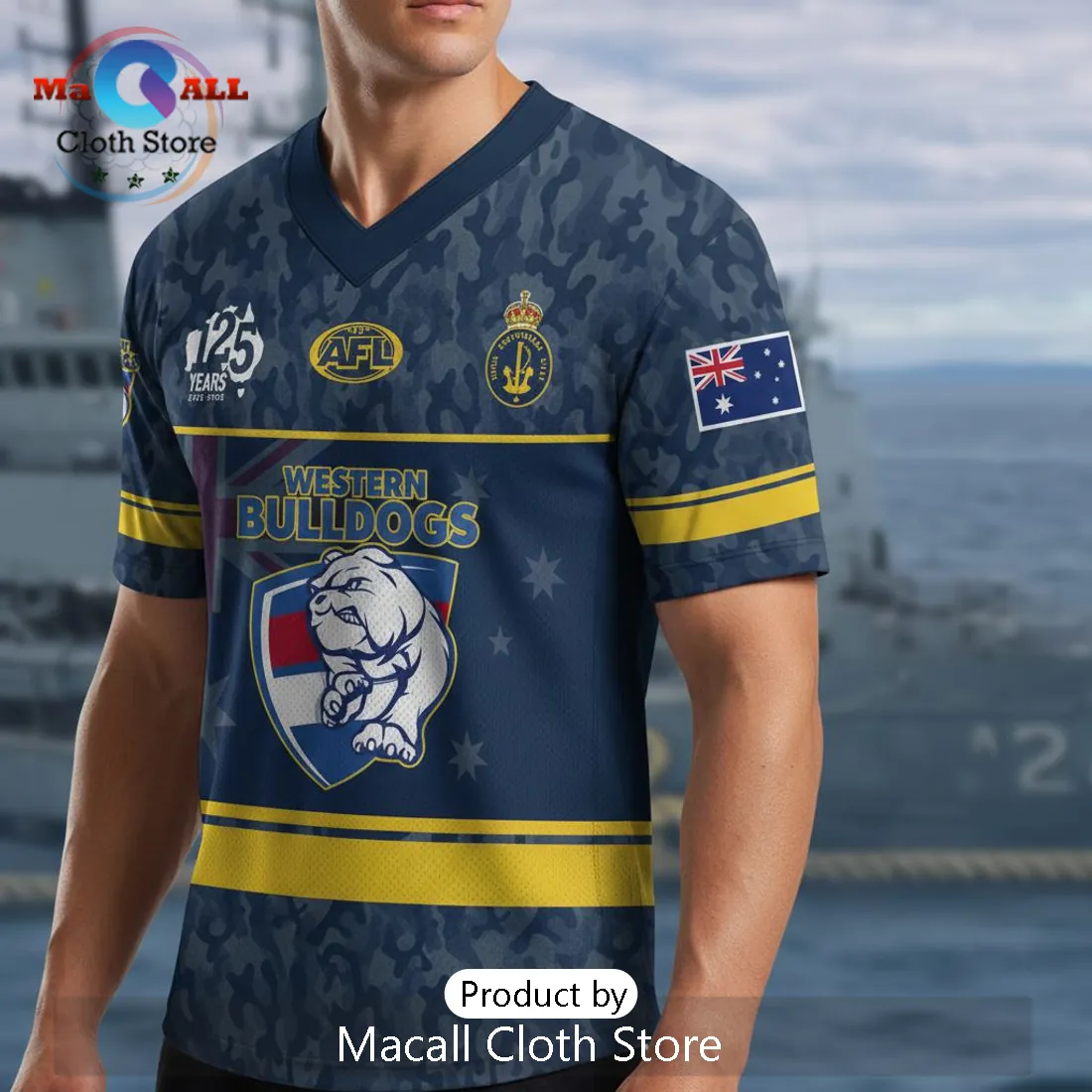 Western Bulldogs Australian Navy 125th Anniversary Limited Edition Jersey