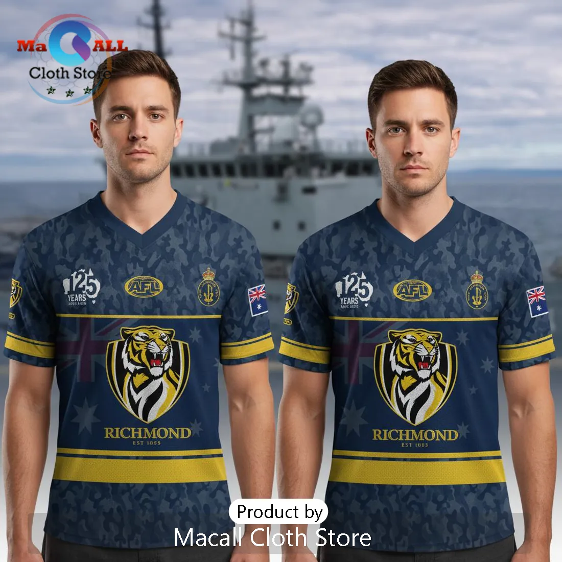 Richmond Tigers Australian Navy 125th Anniversary Commemorative Jersey