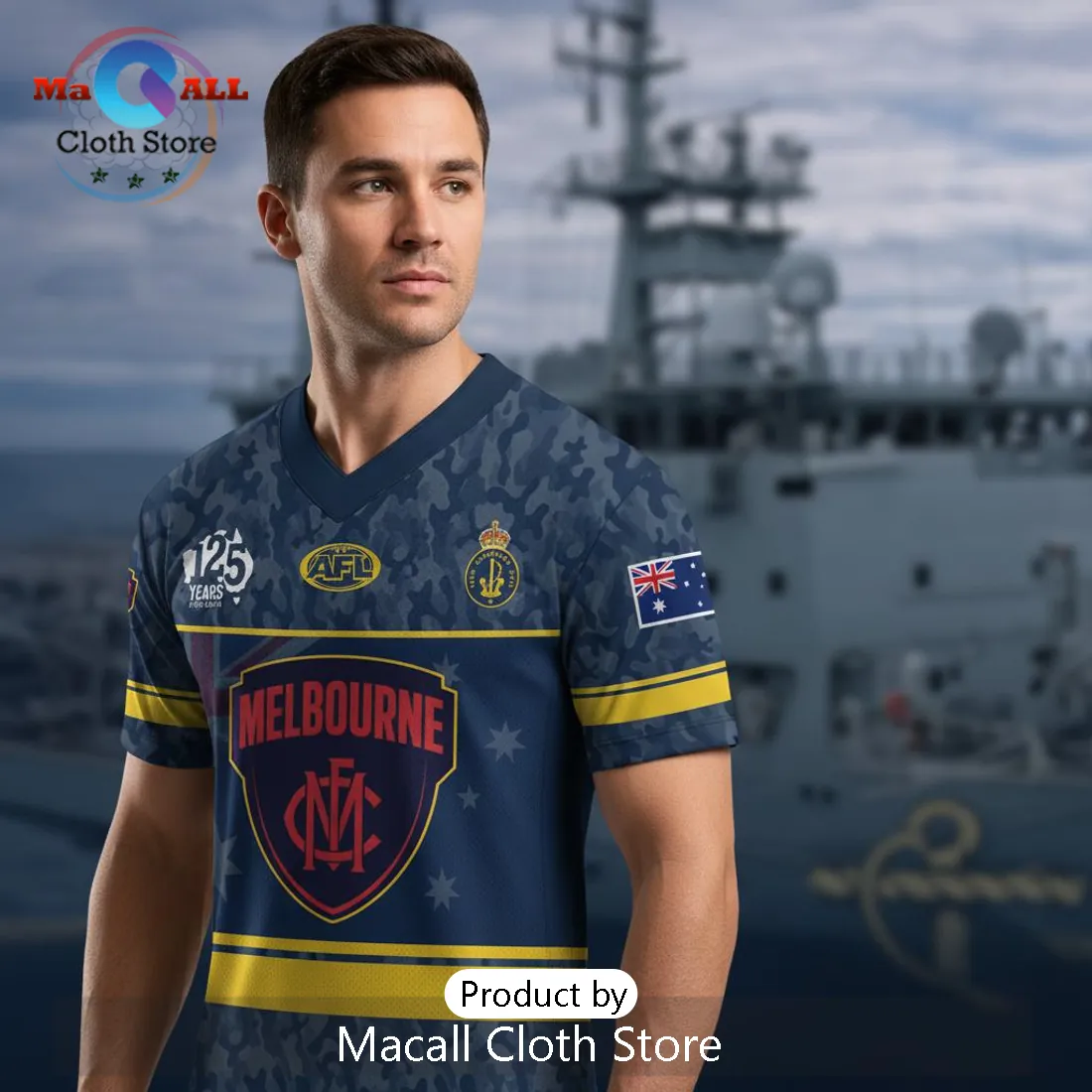 Melbourne Demons Australian Navy 125th Anniversary Commemorative Jersey