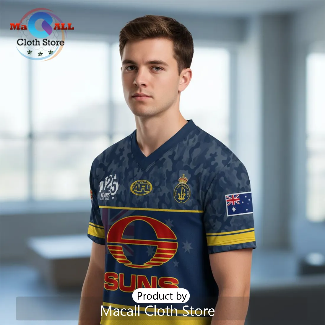 Gold Coast Suns AFL Australian Navy 125th Anniversary Limited Edition Jersey