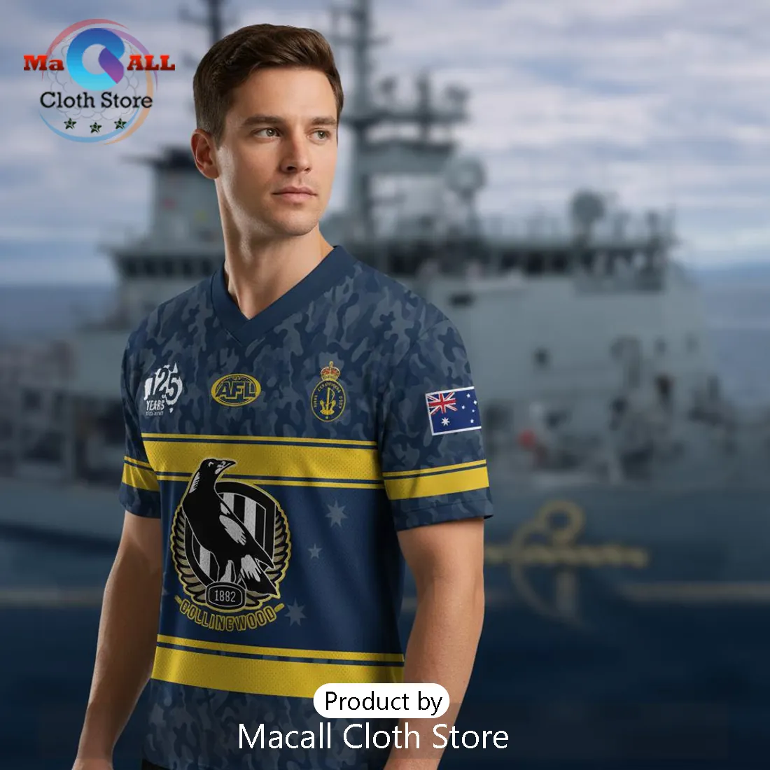 ,Collingwood Magpies x Navy 125th Anniversary Jersey Limited Edition ,Collingwood Magpies x Navy 125th Anniversary Jersey Limited Edition