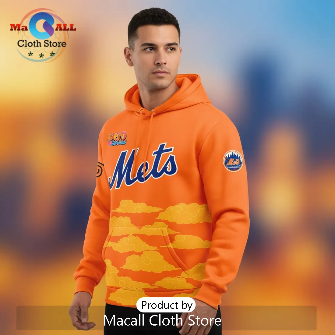 Naruto Shippuden Mets Crossover Event Orange Pullover Hoodie