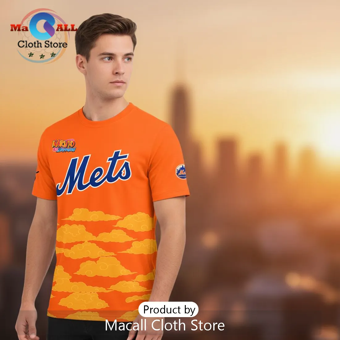 Naruto Shippuden Mets Official Collaboration Anime Baseball Night T-Shirt