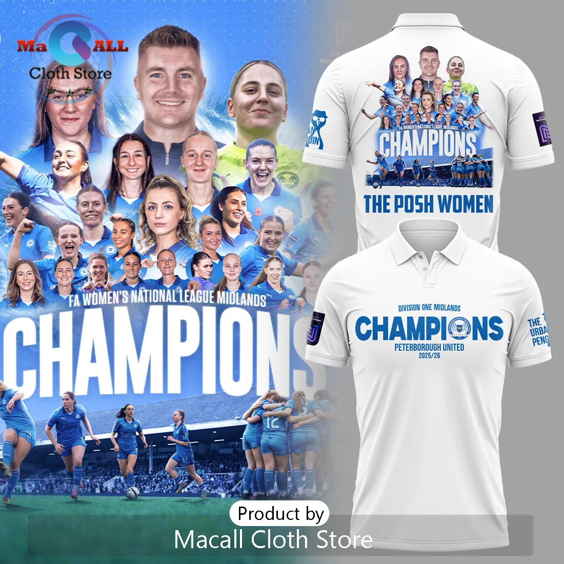 FA Women’s National League Midlands 2025/26 Champions Team Polo Shirt