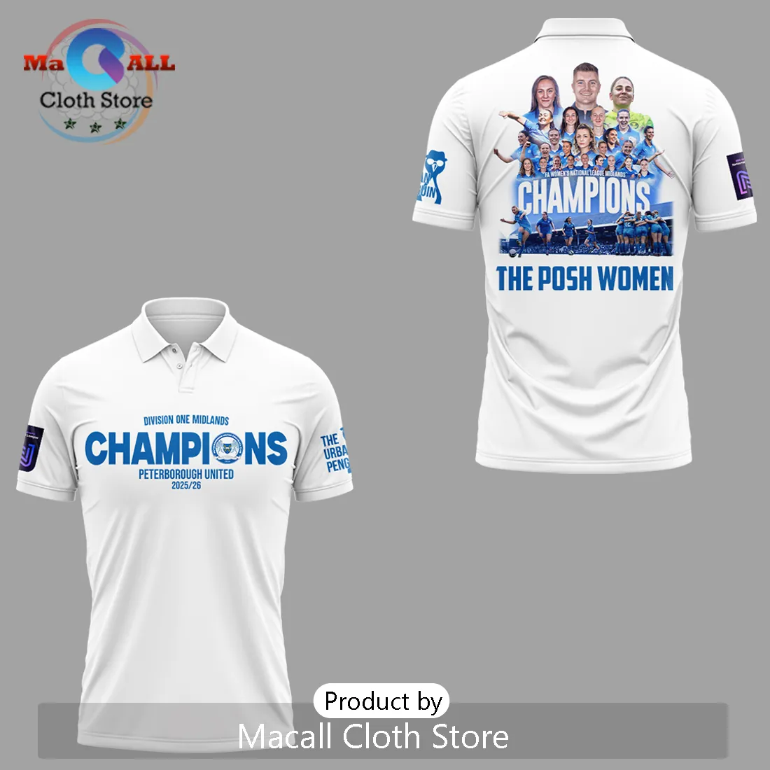 FA Women’s National League Midlands 2025/26 Champions Team Polo Shirt FA Women’s National League Midlands 2025/26 Champions Team Polo Shirt