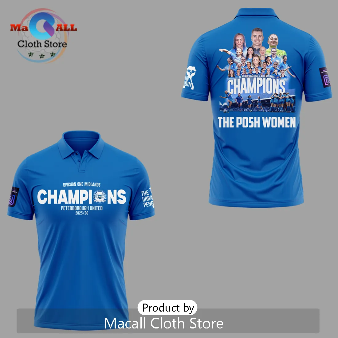 The Posh Women FA National League Midlands Champions Polo Shirt The Posh Women FA National League Midlands Champions Polo Shirt