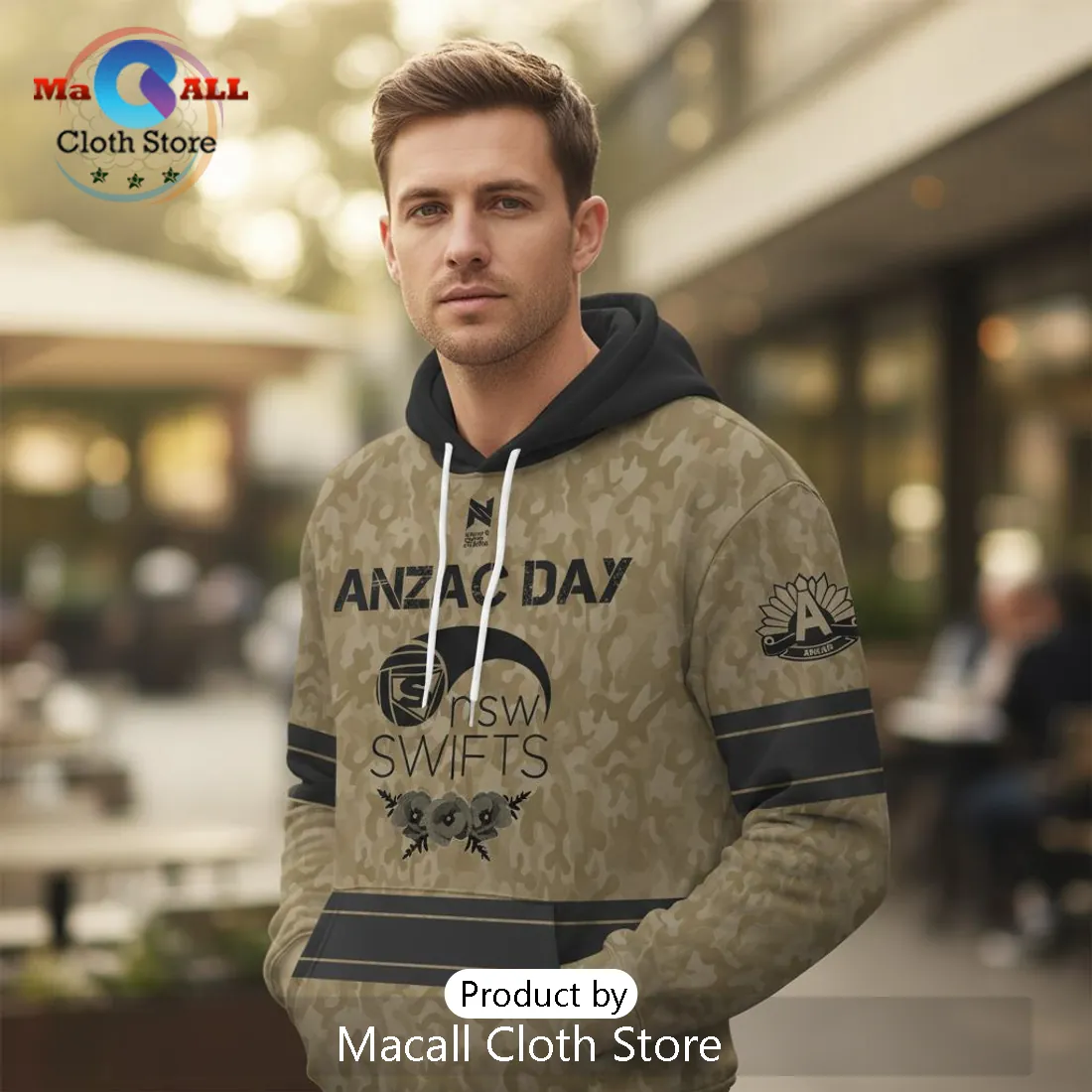 NSW Swifts Anzac Day Limited Edition Camo Hoodie