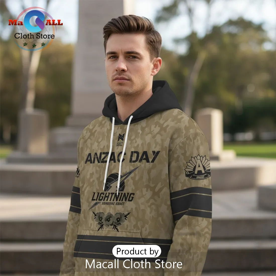 Sunshine Coast Lightning ANZAC Day Limited Edition Camouflage Hoodie