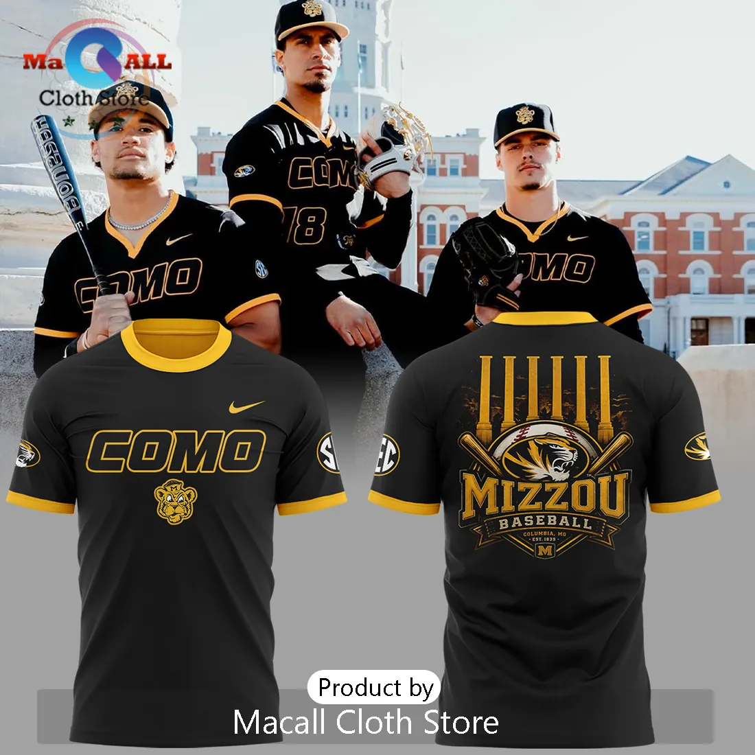 Mizzou Tigers Baseball COMO SEC Collegiate T-Shirt