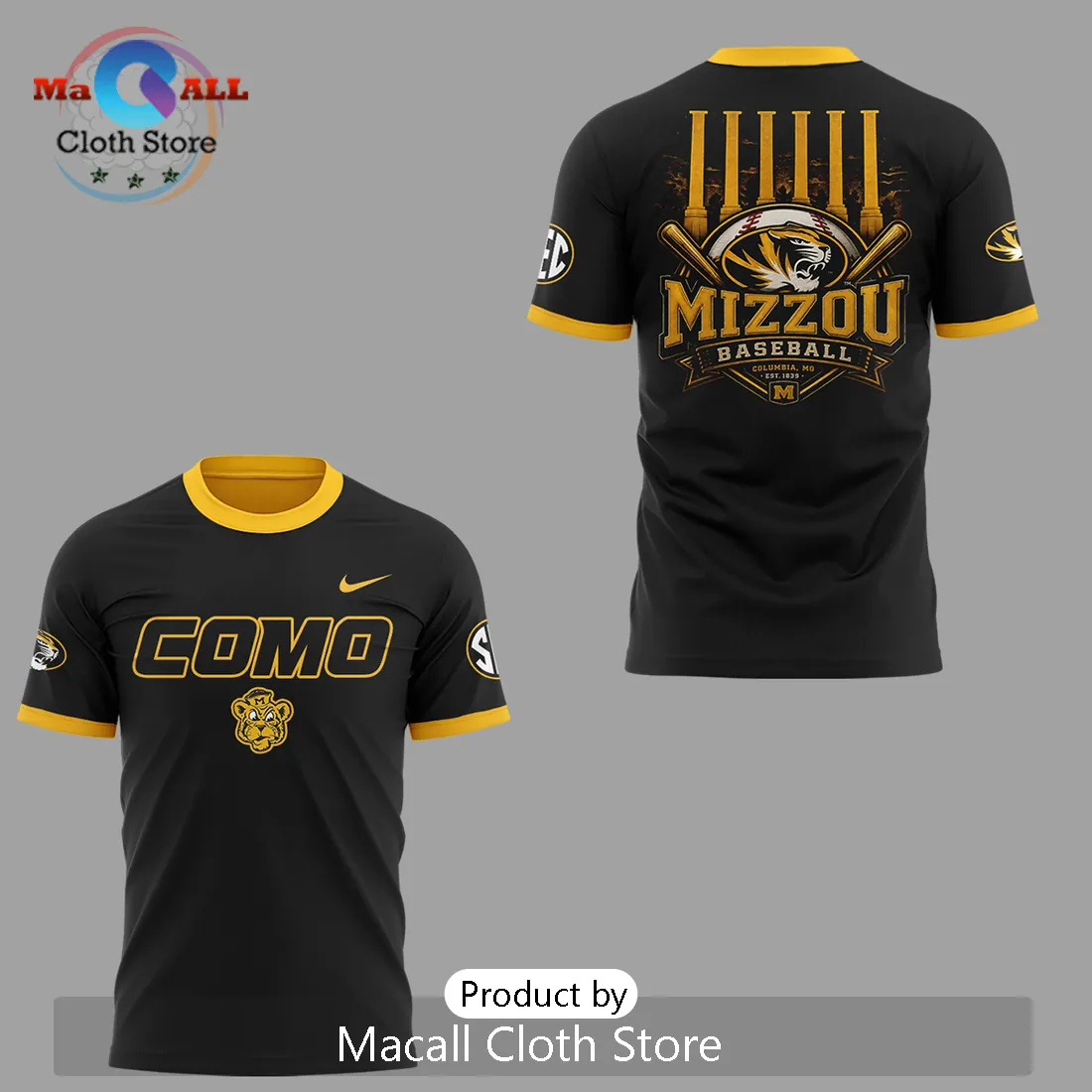 Mizzou Tigers Baseball COMO SEC Collegiate T-Shirt