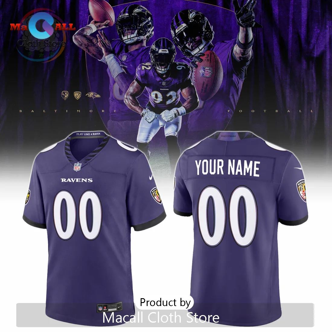 Baltimore Ravens Personalized Darkness There Football Jersey