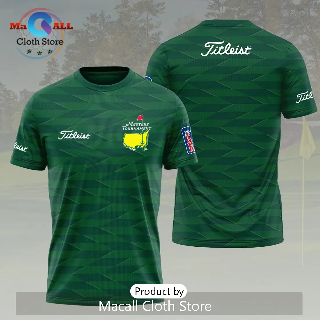 Masters Tournament Titleist Augusta Green Geometric Polo Shirt