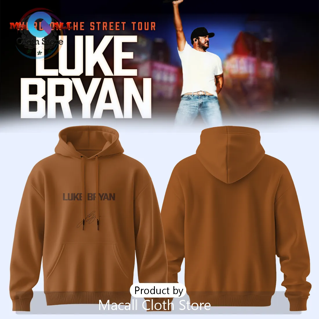 Luke Bryan Word On The Street Tour 2026 Concert Signature Limited Edition Hoodie