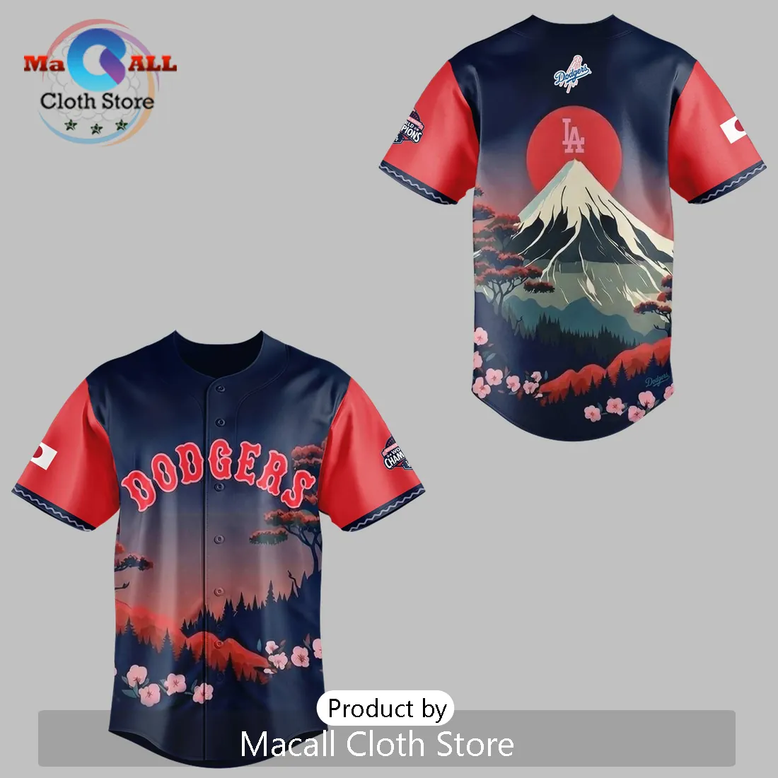 Dodgers Japanese Heritage Special Edition Mount Fuji Sunset Sakura Baseball Jersey Dodgers Japanese Heritage Special Edition Mount Fuji Sunset Sakura Baseball Jersey