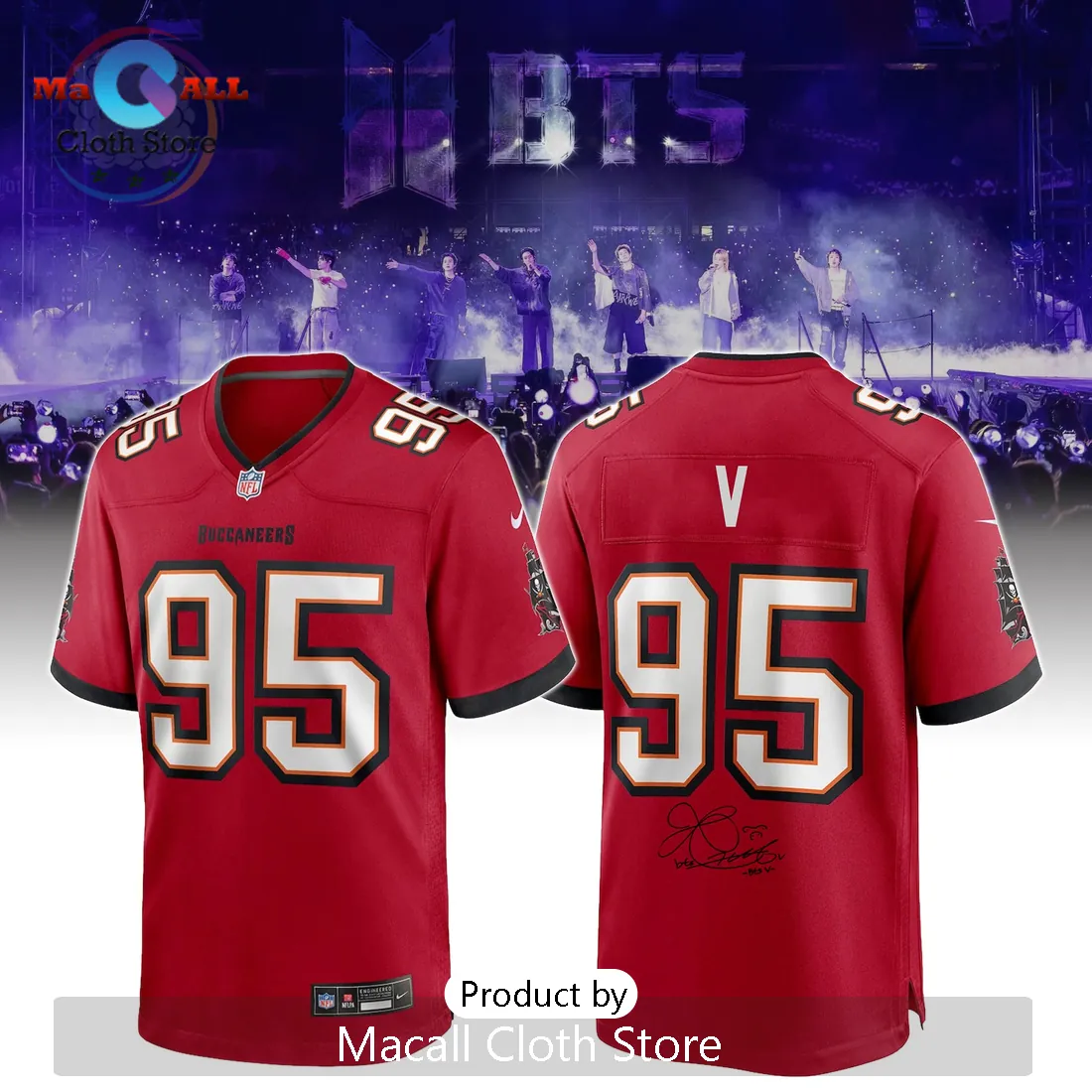 BTS Tampa Bay Buccaneers Limited Edition NFL Football Jersey